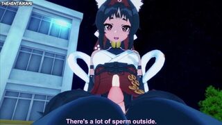 Nekomiya Mana from Zenless Zone Zero Gives You A Footjob Hentai POV - porn video