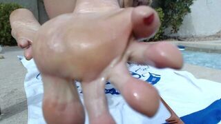 outside hottub oil fun - porn video