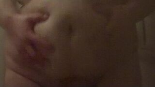 BBW Showers and Rubs Her Belly - porn video