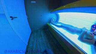 Arabic Slut has Orgasm in Public Tanning Bed - porn video