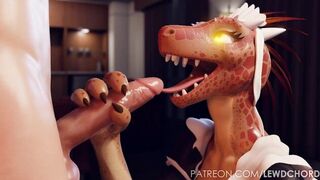Your Lizard Maid Gives Special Blowjob Service - porn video